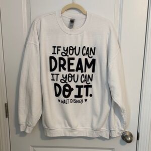 Gildan White Sweatshirt with Black Print